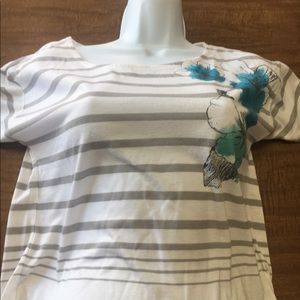 Striped top with turquoise details